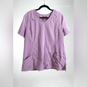 Women’s Pink Scrub Set 2 Pieces Shirt and Pants Medical Wear Size XL